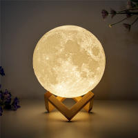Lámpara de luna con impresión 3D creativa, luces LED de noche recargables, 2 colores, bola táctil, lámpara de Luna, decoración del hogar, dormitorio, regalos de cumpleaños - details 9