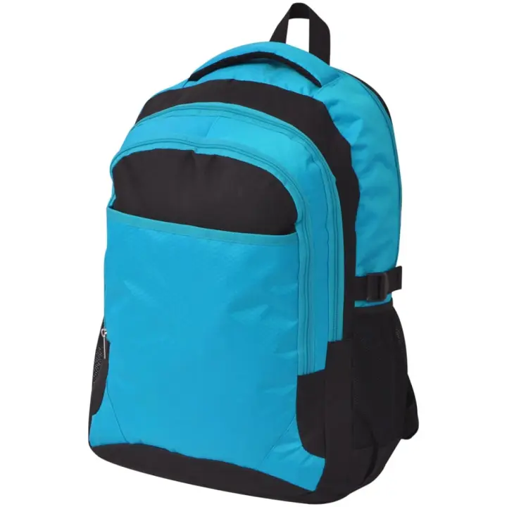 vidaXL Mochila escolar negra y azul 40 l - 1