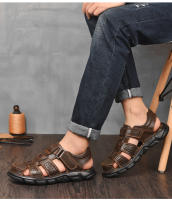 Zapatos De Cuero Genuino Para Hombres Sandalias Clásicas De Verano Para Exterior Caminar Transpirables Sandalias De Hombre - details 11