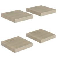 vidaXL Estante flotante de pared 4 uds MDF 23x23,5x3,8cm Blanco brillante, negro brillante, gris brillante Mueble Almacenaje Estantería para Oficina, Estudio, Dormitorio Estantería/Librería/ mueble de Almacenamiento - details 7