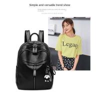 Mochila Negra Casual Para Mujer Sin Violencia En Forma De Oso Simple Y Cruzada Con Bolsillo Interior Para Computadora Material PU Y Poliéster - details 2