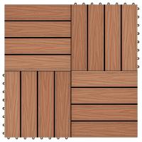 vidaXL 11x Baldosa Resina Madera Cuadrada Jardín Terraza Tarima Loseta Color Marrón claro,  Marrón oscuro,  Gris y mas - details 0