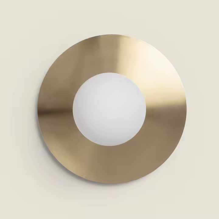 LEDKIA LIGHTING - Plafón de Techo Moonlight Brass | Iluminación Elegante | Metal y Cristal de Alta Durabilidad | Apto para Interior IP20, Blanco/Oro, Cristal - 1