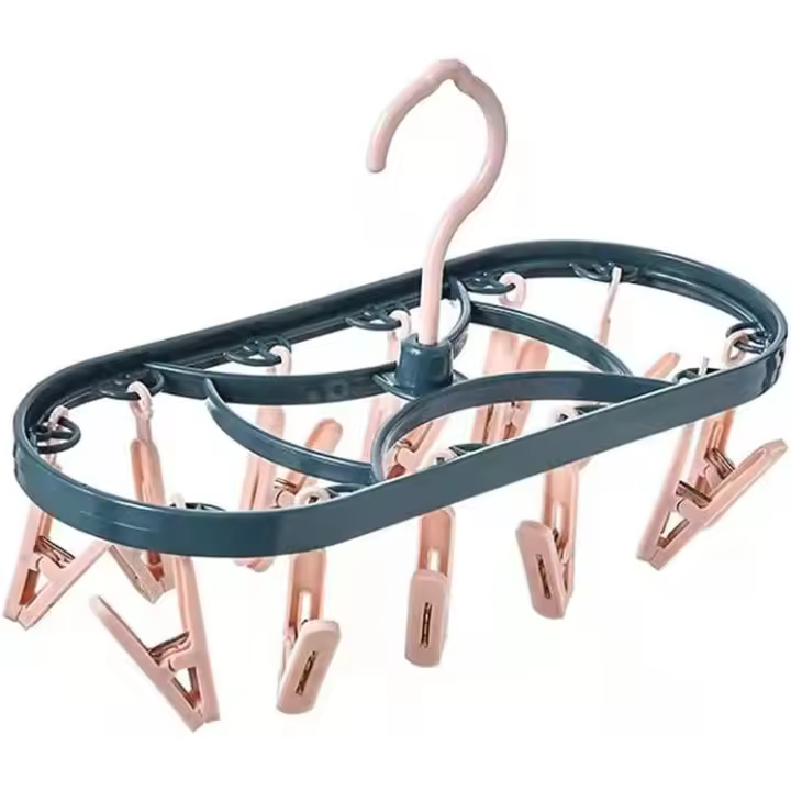 Secador de ropa con 12 pinzas, mini secador de ropa colgante giratorio, para ropa interior y calcetines. - 1