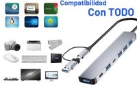 Hub USB C 7 en 1, Marca NFMAXONE Ataptador USB C con 5 USB 3.0 + 2 Tipo C, Carga PD 100W, 5 Puertos USB 3.0, USB C Hub Multipuerto para Portátiles, Compatible PC, Tableta, MacBook Air/Pro, iPad Pro, iPhone 16 Serie - details 2