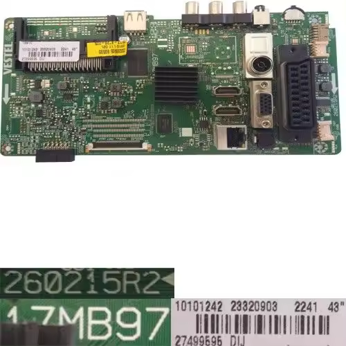 Placa Main Vestel 17MB97, 260215R2, 23320903, Telefunken TE43282B34C2K - 1