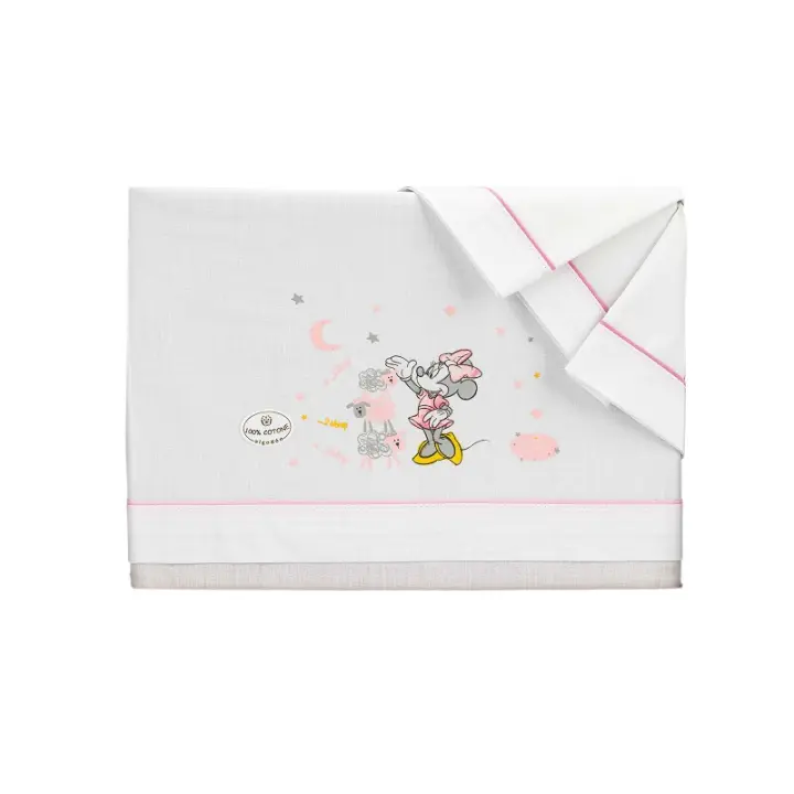 Tríptico para cuna 100% Algodón Minnie Blanco y Gris 60 x 120 cm MN003 - 1