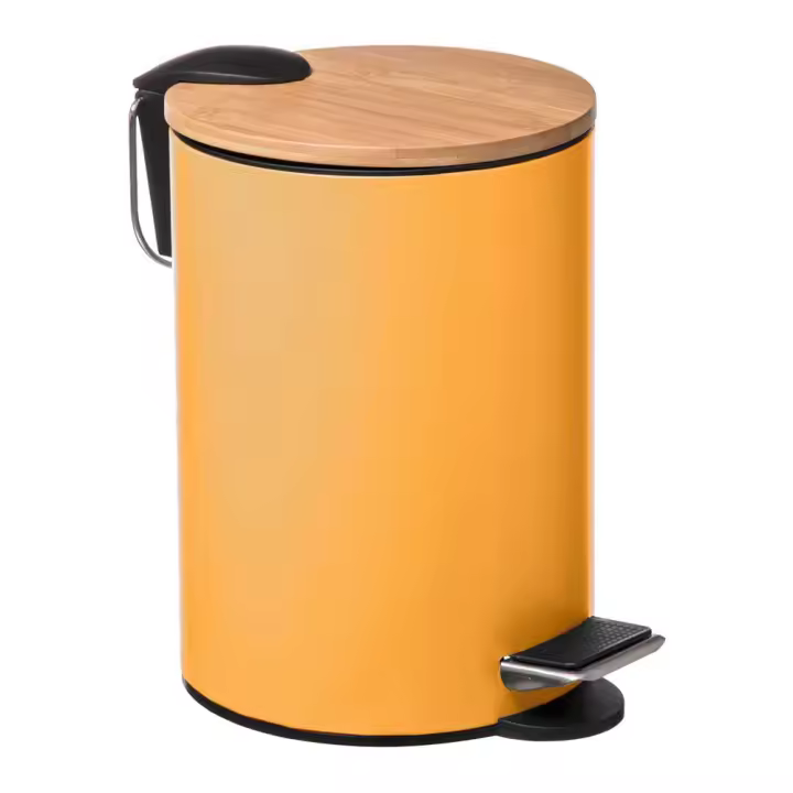CUBO DE BASURA DE BAÃ‘O MOSTAZA 3L COLECCIÃ“N 'COLORS' - 1