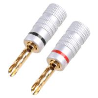 8 Unids Chapado En Oro de Cobre BFA 4mm Banana Plug Cable Adaptador Conectores Altavoz - details 1
