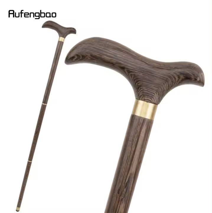 Bastón De Madera Marrón Tradicional Para Moda Y Caminata Decorativo Para Cosplay Fiesta Halloween Varita De Mace 89cm - 1