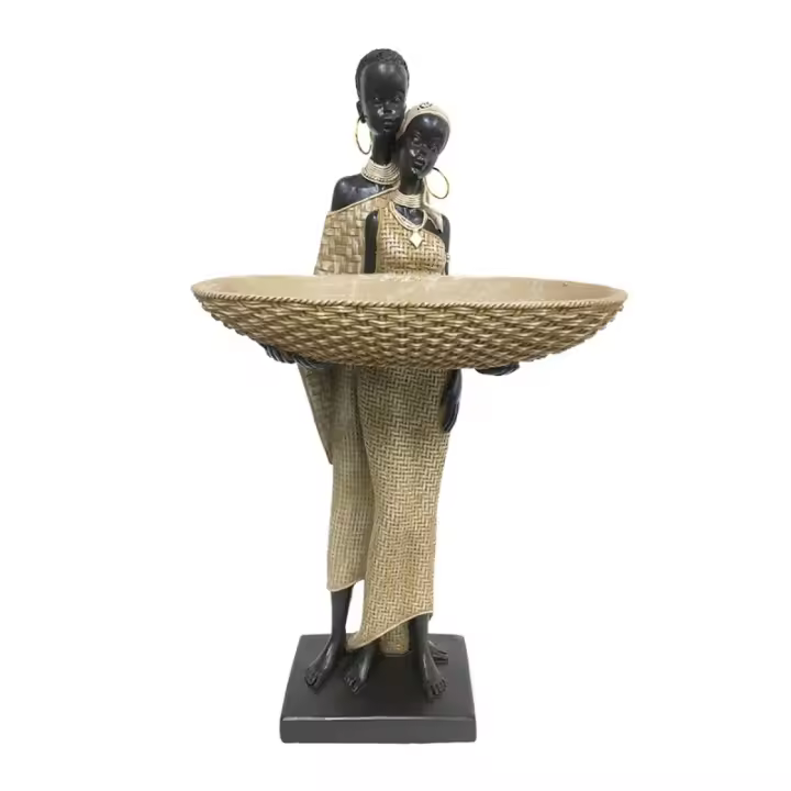 ORIGEN Home Decor - Figura Africana  Figuras | Africanas Y Elefantes Marrón - 36x12x20 cm 30065 - 1