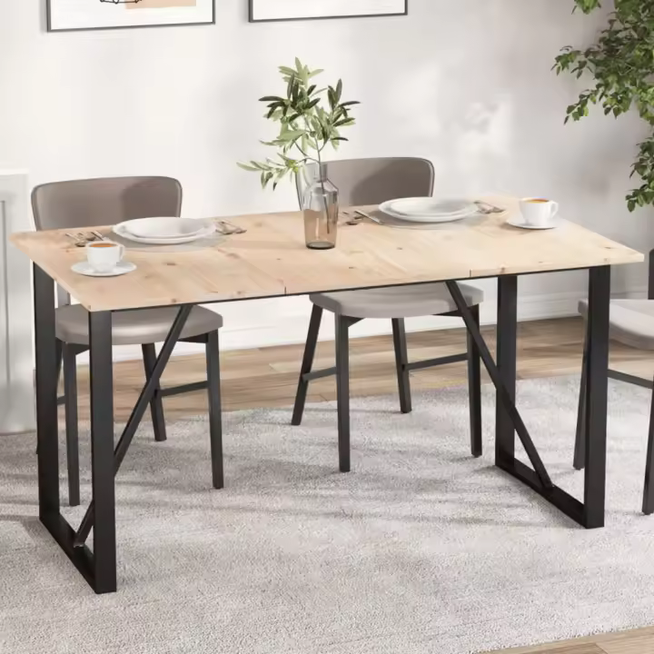 vidaXL Tablero de mesa rectangular 3 uds madera de pino 80x47x1,7 cm - 1