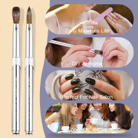 Cepillo De Uñas De Cabello Kolinsky 100 Pieza Con Mango De Metal Plata Para Manicura Y Extensión De Uñas Pincel Para Polvos De Gel Y Lámpara LED - details 0