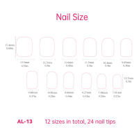Kit De Uñas Postizas De Presión Para Mujeres Y Niñas 24 Piezas Juego De Uñas Postizas Cortas Cuadradas Con Diseño De Flores Geométricas Y Brillo Moda Oficina - details 12