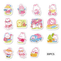 30pcs Pegatinas De Conejo Lindo Graffiti De Dibujos Animados Para Decorar Cuaderno Maleta Moto Scrapbook PVC Impermeable Decales Para Niños Mayores De 3 Años - details 10