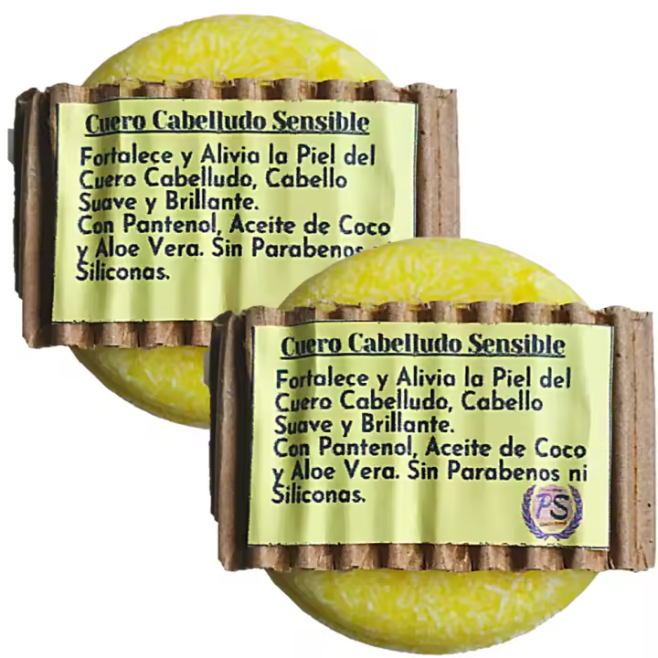 Pack 2 Champús Sólidos Cuero Cabelludo Sensible. PumarShop Cinnia Natura. Pack Ahorro. Sin Parabenos Ni Siliconas. Apto Veganos - 1