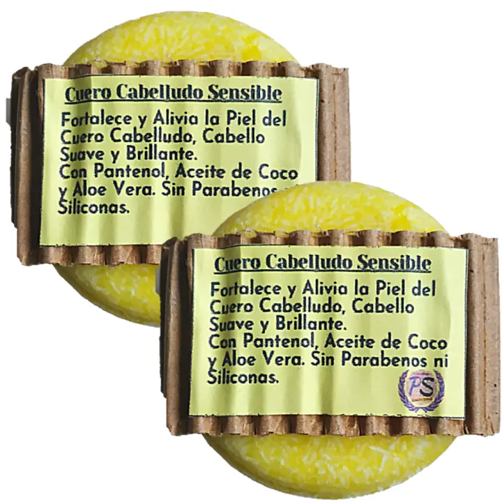 Pack 2 Champús Sólidos Cuero Cabelludo Sensible. PumarShop Cinnia Natura. Pack Ahorro. Sin Parabenos Ni Siliconas. Apto Veganos - 1