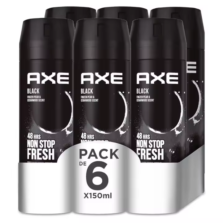 Axe Black Desodorante para hombre Bodyspray 48hrs non stop fresh 150ml - pack 6x150ml - 1