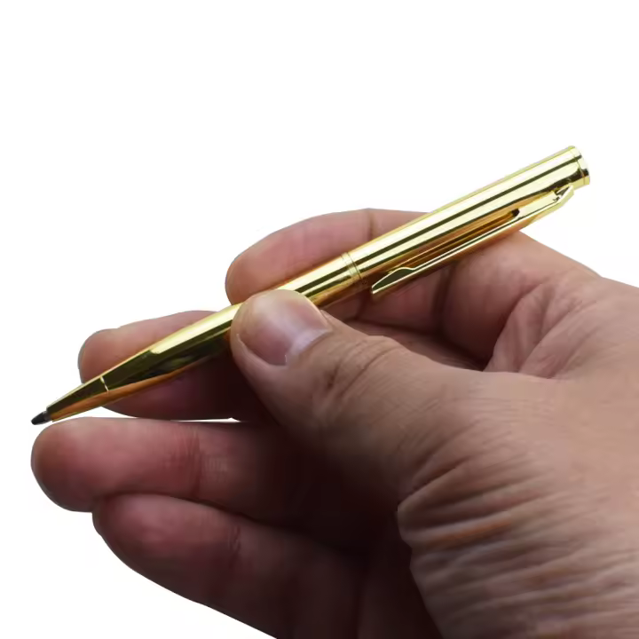 Bolígrafo De Punta Fija Metálico 0.7mm Tinta Negra Recargable Rotativo Estilo Firmar Suministros De Oficina Y Escuela - 1
