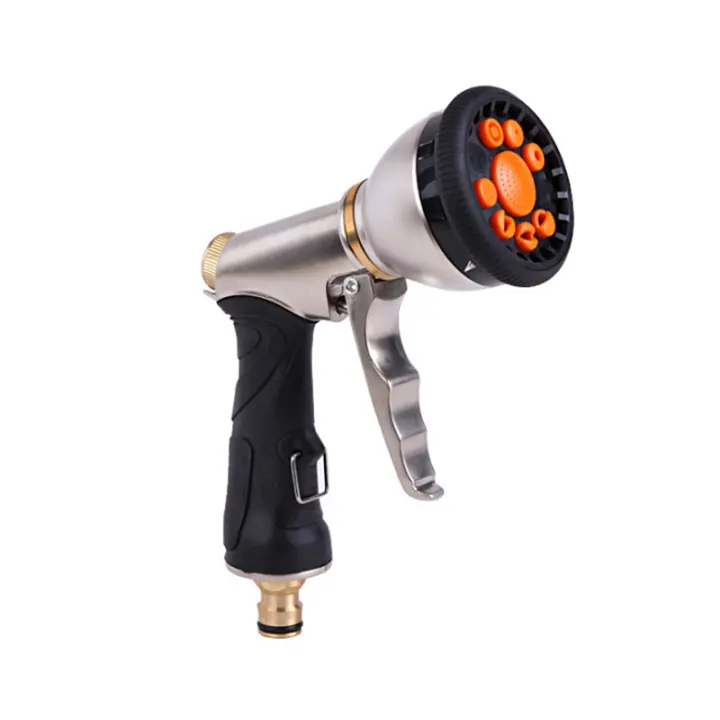 Pistola de Riego de Jardín de Metal | 9 Modos de Riego | Compatible con Mangueras de Jardín - 1