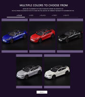 Modelo Miniatura Tesla Model S 1:24 En Metal Con Sonido Y Luz Regalo Para Niños Y Novios Juguete De Coche De Simulación Para Coleccionistas - details 6