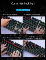 Teclado Mecánico GK410 De 104 Teclas Panel Metálico Luz RGB Verde Negro Té Juegos Completo Sin Impacto Para Computadora - details 16