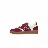 Zapatillas Sneakers para mujer con diseño N Zapatos casuales planos color negro rojo y beige yh39 - details 1