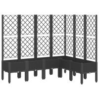 vidaXL Jardinera con enrejado PP 160x120x142 cm Color Gris,  Gris claro,  Negro y mas - details 1