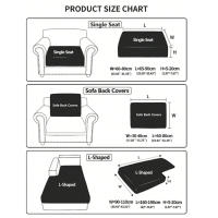 Cubierta De Sofá Elástica De Trenzado Para Sala De Estar Fácil De Limpiar Estilo Rayas Material Poliéster Cómodo Y Duradero - details 0