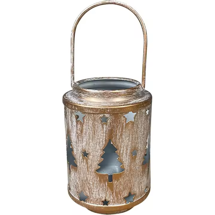 Prácticos farolillos de vela de Granja, Farol de Candelabro Hueco de Hierro de Metal Curved with árbol, Ciervo, COPO de Hierro - 1