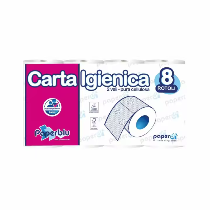 Papel higiénico 8 Rollos Paperblu-Celulosa pure - 1