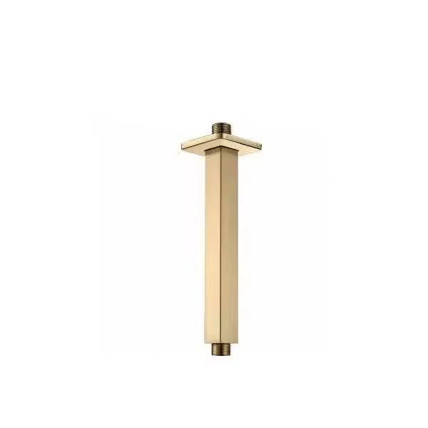 VALAZ Brazo soporte para rociador de techo cuadrado de 2x20 cm en color dorado cepillado - 1