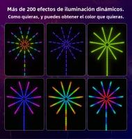 Tira De LED RGBIC Con Control De Voz Bluetooth Y Tiempo De Fondo De Fuegos Artificiales Coloridos USB Para Ambiente Y Música - details 1