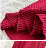 Vestido Largo Elegante De Otoño Invierno Para Mujer Con Cuello Haltera Y Cintura Ajustada Vestido Bodycon Coreano Para Oficina Vestidos De Suéter - details 17