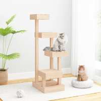 vidaXL Árbol para gatos 45,5x49x103 cm torre para gatos Color Natural,  Blanco,  Marrón cera y mas - details 0