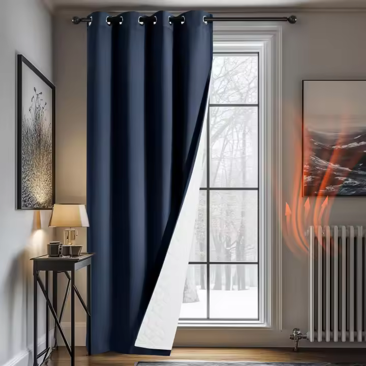 Deconovo Cortinas Termicas Aislantes Frio y Calor para Salon Dormitorio de Opacas 1 Pieza Cortina Divisoria, 200x280cm Negro - 1
