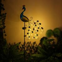 Lámpara Solar De Pavo Real Para Jardín Decoración Externa Con Luz LED Impermeable 300mAh Soporte De Camino Para Patio Garden - details 0