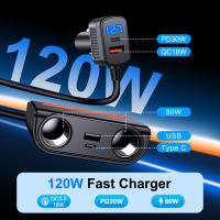Adaptador De Encendedor De Coche Anchtek 120W Con USB Carga Rápida Plug Splitter Puertos LED Voltímetro Accesorios Eléctricos Para Automóvil - details 2