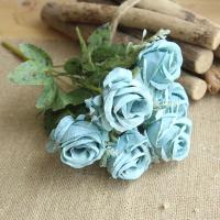 1 Bouquet De Flores Artificiales Azul Peonía Y Rosa Para Decoración De Bodas Y Salón De Estilo Otoño Material Seda - details 4