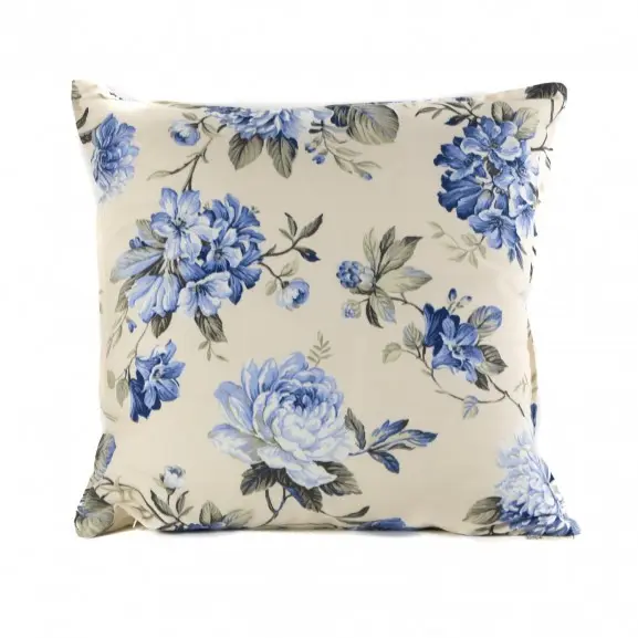 Funda Cojín Tapidecor Poliéster Algodón Floral Azul 60x60 - 1