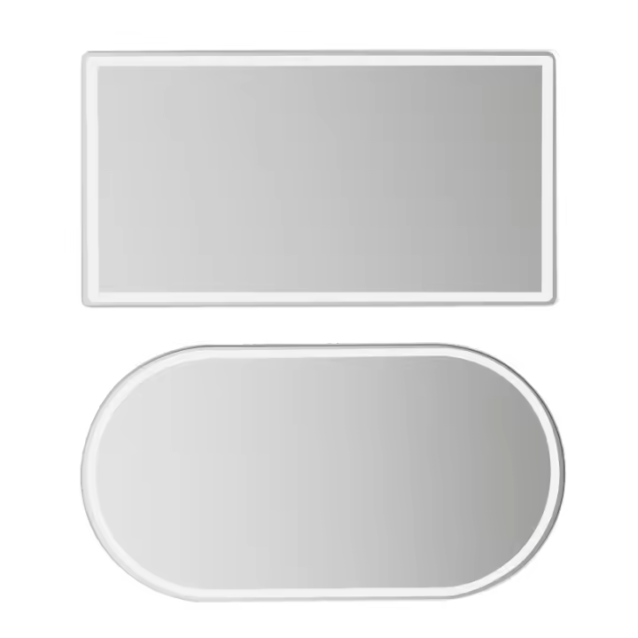 Espejo De Maquillaje Pequeño Para Coche En Acero Inoxidable Espejo De Visera Antichoque Ovalado 11x6.5cm Espejo Retrovisor Para Decoración Interior Del Coche - 1