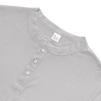 Camiseta De Hombre Estilo Moderno Con Rayas - Cuello Henley Corto Transpirable Y Suave Para Uso Casual - details 20