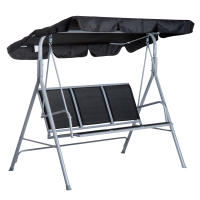 Outsunny Columpio Balancín Jardín de 3 Plazas con Toldo Ajustable Respaldo Transpirable y Marco de Metal para Terraza Balcón Exterior Carga 240 kg 171x108x154 cm - details 0