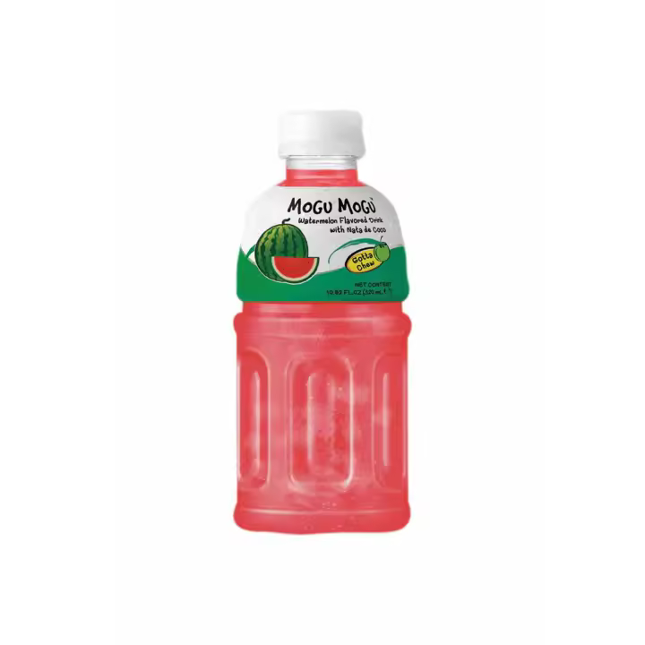 Mogu Mogu Sandía Bebida asiática- 12 Bebidas de 320 ml  Con Topping De Gelatina Para Masticar Sin Parar - 1