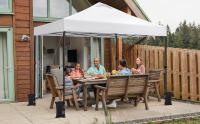 Carpa Plegable 3x3M Altura Ajustable 262-282cm Cenador para Jardin Gazebo de Patio para Camping Playa,con Bolsa de Transporte, Resistente al Viento Blanco - details 1