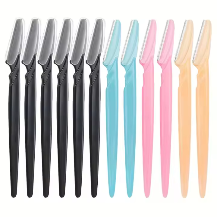 Set De 12 Piezas De Afeitadora De Cejas Y Cuerpo Segura Para Mujeres Herramientas De Maquillaje Pequeñas Con Cubierta - 1