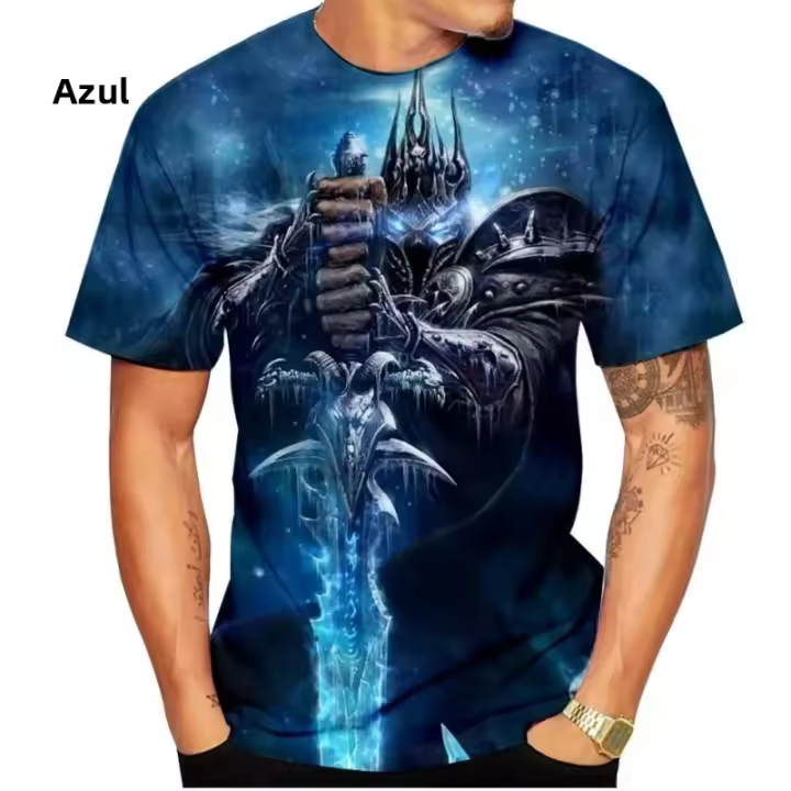 Camiseta De Streetwear Hip-Hop Con Estampado 3D De World of Warcraft Y Haikyuu Oversize Para Hombres Y Mujeres Camiseta Corta Transpirable Para Verano - 1