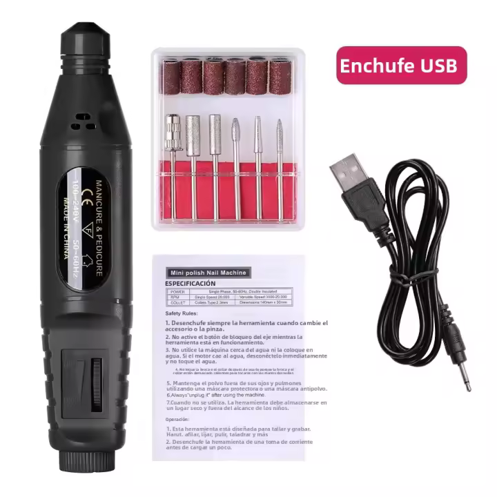 Set De Máquina De Uñas Eléctrica Alta Calidad Herramientas De Eliminación De Esmalte De Gel Y Taladro Accesorios De Manicura - 1