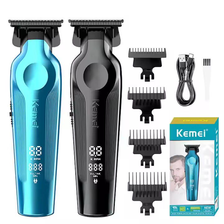 Cortador De Pelo Eléctrico Recargable Kemei KM-264 Motor De Alta Velocidad Profesional Para Barberos Corta Fácilmente 0.5-1 Mm Universal - 1