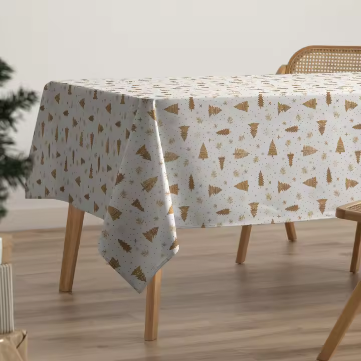 Gamusi Mantel navidad antimanchas algodón estampado impermeable tacto tela CEDAR - 1